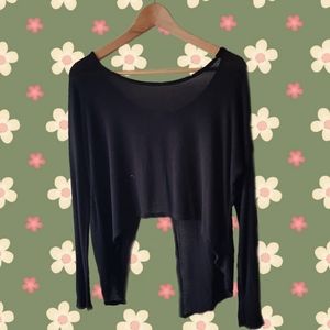 Garage Black Sheer Open Back Top